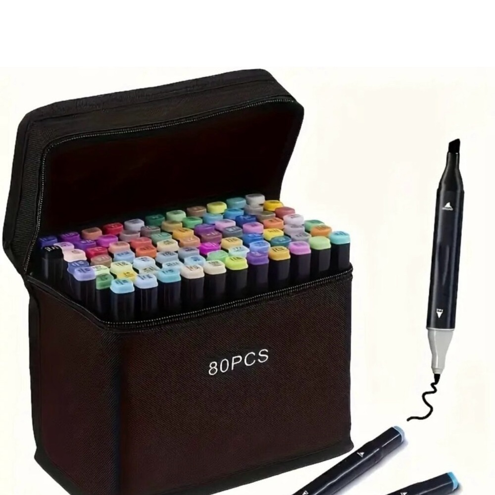NWT 80pcs Markers Set, Mixed Color Markers Set Convenient Carrying Case